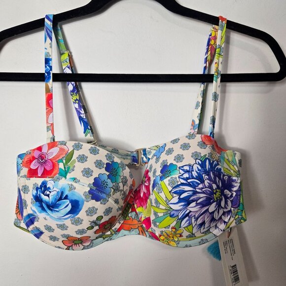 Johnny Was Size L Maui Underwire Bikini Swim Top Floral NEW - Picture 1 of 9